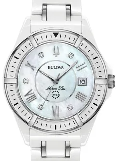 Bulova Marine Star 98P172 37mm Ceramic White