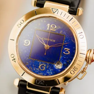 Cartier Pasha 1023 38mm Yellow gold Blue