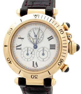 Cartier Pasha 1353-1 36mm Yellow gold Silver