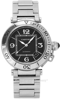 Cartier Pasha Seatimer W31077M7 40.5mm Stainless steel Black