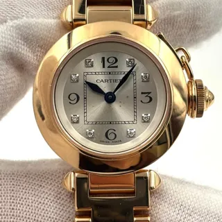 Cartier Pasha WJ124016 22mm Rose gold Silver