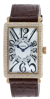 Franck Muller Long Island 1002 QZ D 30mm 18kt Rose Gold Silver