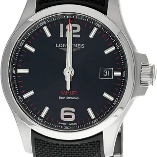 Longines Conquest L3.726.4.56.9/L37264569 43mm Stainless steel Black