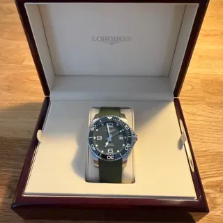 Longines HydroConquest L3.781.4.06.9 41mm Stainless steel Green