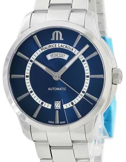 Maurice Lacroix Pontos Day Date PT6358-SS002-431-1 41mm Stainless steel Blue