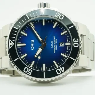 Oris Aquis Date 01 733 7730 4185 43.5mm Stainless steel Blue