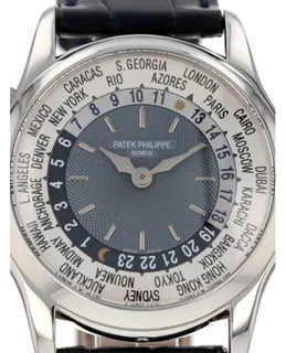 Patek Philippe World Time 5110P 37mm Platinum Blue