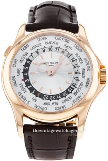 Patek Philippe World Time 5130R-001 39.5mm Rose gold Silver