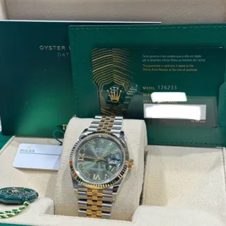 Rolex Datejust 126233-0025 36mm Yellow gold and Stainless steel Green