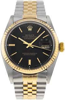 Rolex Datejust 16013 Yellow gold and Stainless steel Black