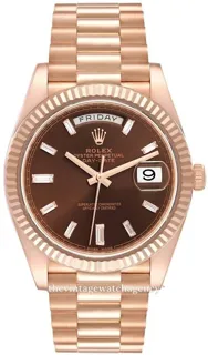 Rolex Day-Date 228235-0003 40mm Rose gold Brown