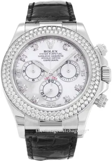 Rolex Daytona 116589/RBR/1 40mm polished steel$18 carat white gold silver$mother of pearl