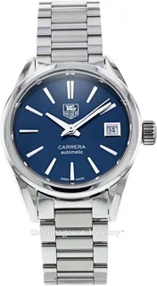 TAG Heuer Carrera Lady WAR2419.BA0776 28mm Brushed/polished steel Blue