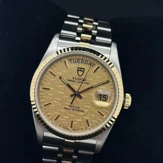 Tudor Prince Date-Day 76213 36mm Yellow gold and Stainless steel Champagne