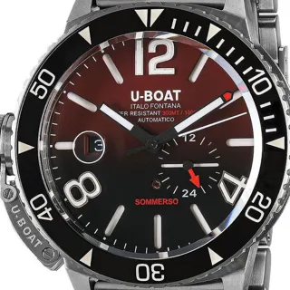 U-Boat Dive Watch 9521/MT 46mm Stainless steel Red