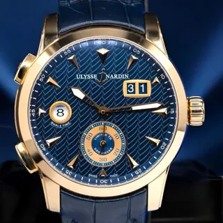 Ulysse Nardin Dual Time 3346-126LE/93 42mm Rose gold Blue and Golden