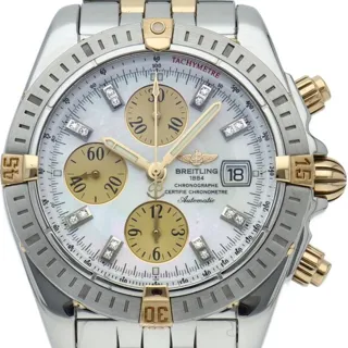 Breitling Chronomat Evolution B13356/B156A77WBD 44mm Yellow gold and Stainless steel White