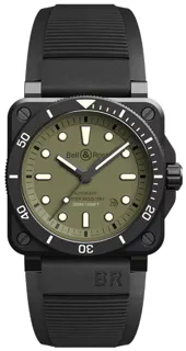 Bell & Ross Instruments BR0392-D-KA-CE/SRB 42mm Black ceramic Green