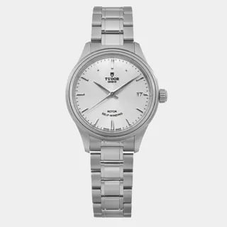 Tudor Style 34mm Stainless steel Silver