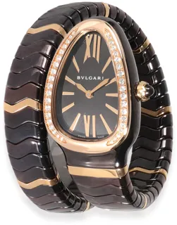 Bulgari Serpenti Spiga 103060 SP C 35 B G 23mm Rose Gold$Ceramic Black