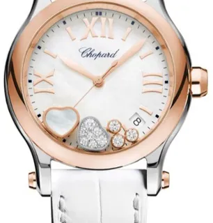 Chopard Happy Sport 278582-6009 36mm Yellow gold and Stainless steel White