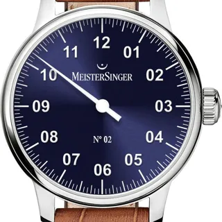 MeisterSinger N° 02 AM6608N 43mm Stainless steel Blue