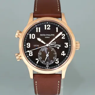 Patek Philippe Calatrava Pilot Travel Time 5524R-001 42mm Rose gold Brown