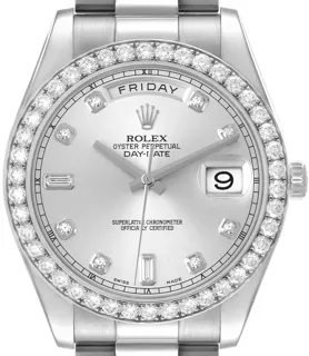 Rolex President Day-Date 218349 White gold Silver