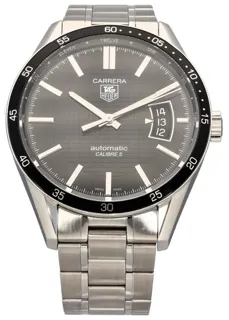 TAG Heuer Carrera Calibre 5 WV211M-0 39mm Stainless steel Black