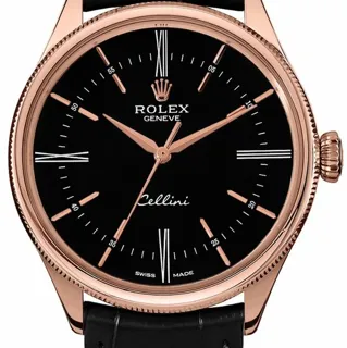 Rolex Cellini Time 50505 39mm Rose gold Black