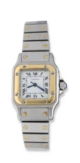 Cartier Santos 24mm 18k Gold and Stainless steel White