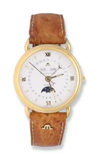 Maurice Lacroix Calendar 13111 35mm Metal and Gold-plated White