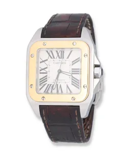 Cartier Santos 100 2656 40mm 18k Gold and Stainless steel Silver