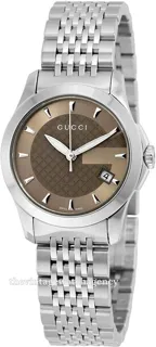 Gucci G-Timeless YA126503 27mm brushed/polished steel brown