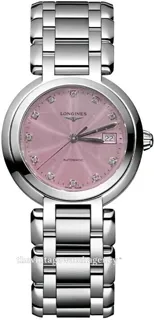 Longines PrimaLuna L81134996 30mm Brushed/polished steel Pink