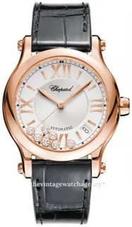 Chopard Happy Sport 274808-5001 36mm 18k rose gold Silver