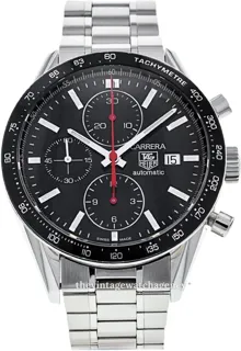 TAG Heuer Carrera Calibre 16 CV2014.BA0794 41mm Polished steel Black wave pattern