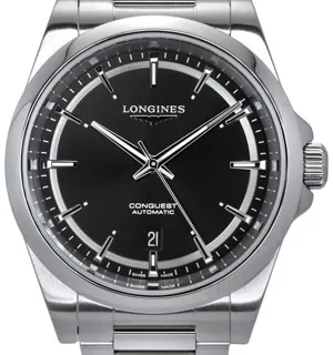 Longines Conquest L38304526 41mm Stainless steel Black