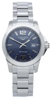 Longines Conquest L3.376.4.96.6 29.5mm Stainless steel Blue