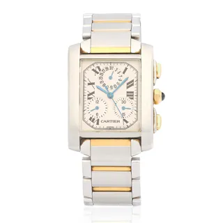 Cartier Tank Française 2303 Yellow gold and Stainless steel Silver