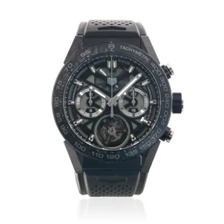 TAG Heuer Carrera CAR5A8W 45mm Titanium and PVD and Carbon Black and Semi-skeletonized