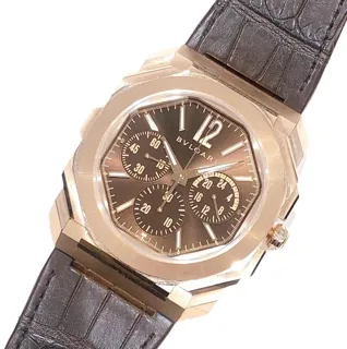 Bulgari Octo 103468 43mm Rose gold Brown and Golden