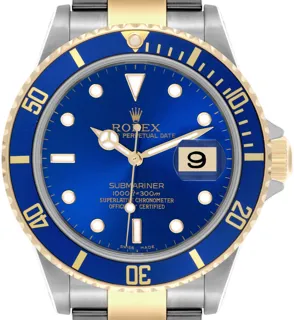 Rolex Submariner 16613 Stainless steel and 18k yellow gold Blue