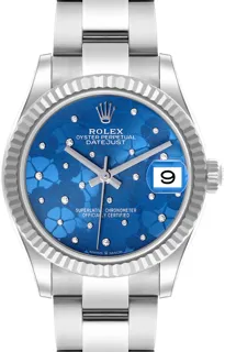 Rolex Datejust 278274 Stainless steel Azzurro blue flower motif