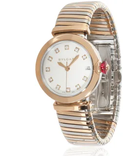 Bulgari Lvcea Tubogas 102954 Rose gold and Stainless steel White