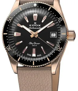 Edox 80131-37RNC-NI 38mm Stainless steel Black