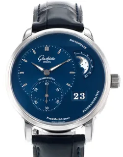 Glashütte PanoMaticLunar 1-90-02-46-32 40mm Stainless steel Blue