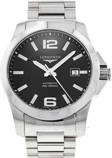 Longines Conquest L3.777.4.58.6 41mm Brushed/polished steel Black