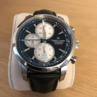 Maurice Lacroix Pontos Chronographe Rétro PT6288-SS001-330 43mm Stainless steel Blue