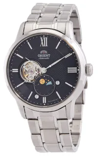 Orient Sun and Moon RA-AS0008B10B Stainless steel Black (Open Heart)